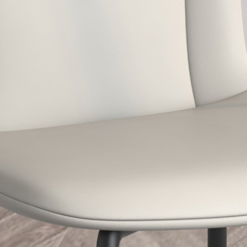 Black Iron Legs Dining Chairs Modern Faux Leather Armless Side Chair Clearhalo 'Dining Chairs' 'Dining Tables & Seating' 'dining_chair' 'furn' 'furn_dining_chair' 'Furniture' 'Kitchen & Dining Furniture' 5923770