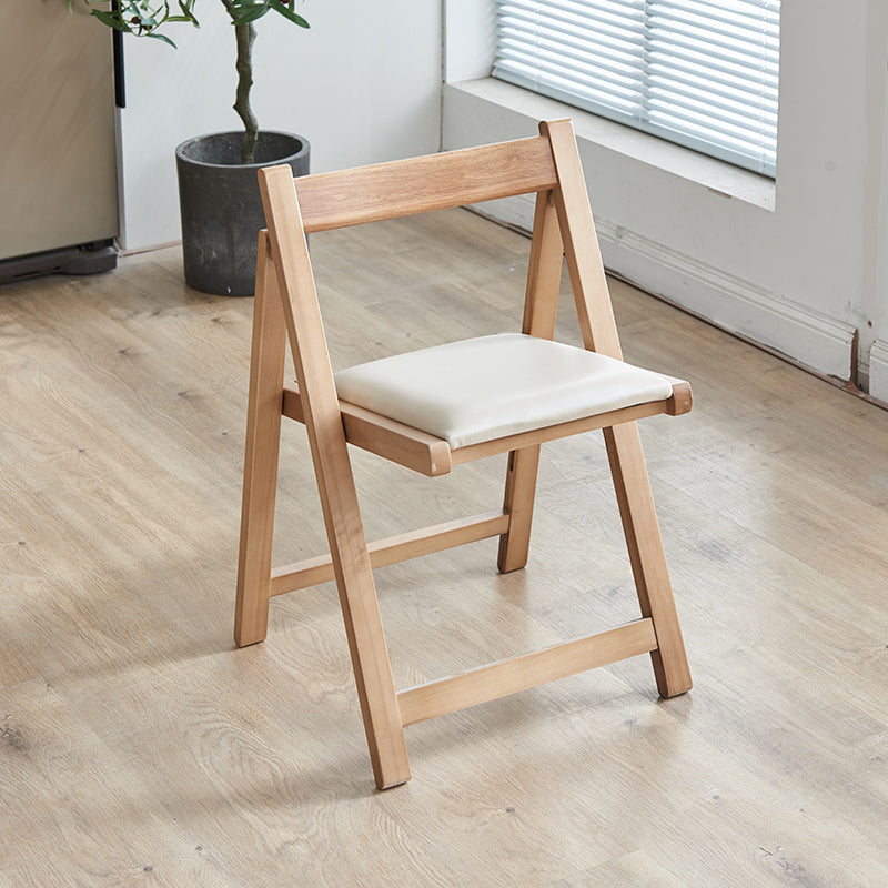 Eigentijdse massief houten eetkamerstoel Opklapbare zijstoel met open rug