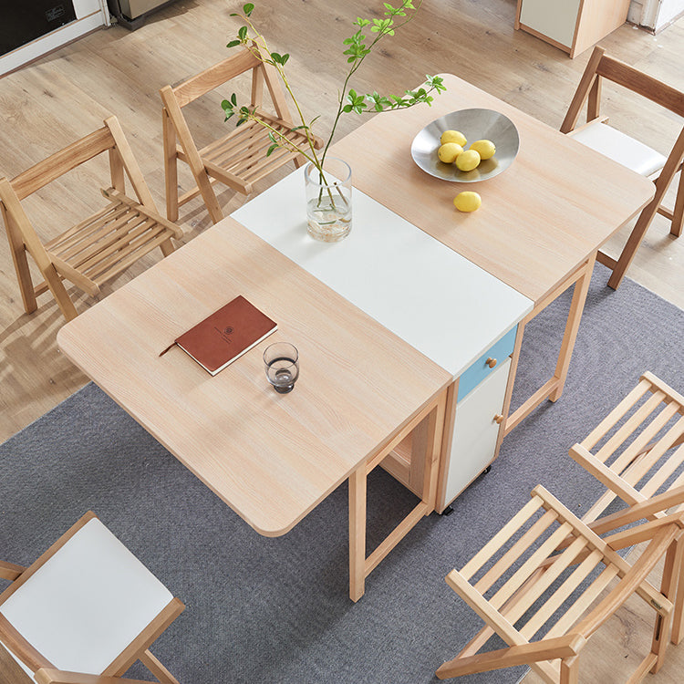 Eigentijdse massief houten eetkamerstoel Opklapbare zijstoel met open rug