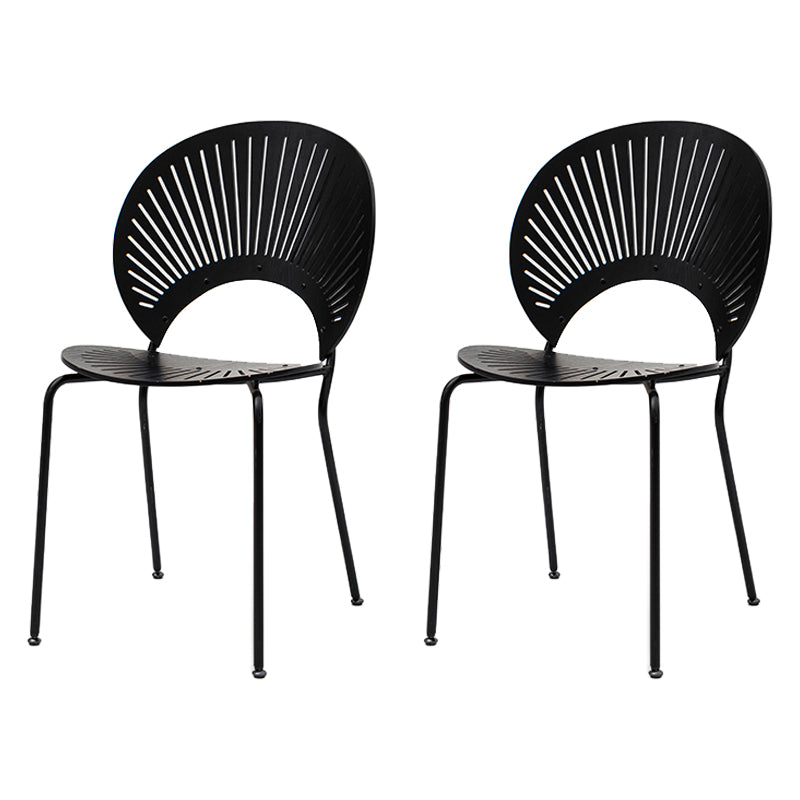 Industrial Dining Chair with Metal Legs Matte Finish Side Chair