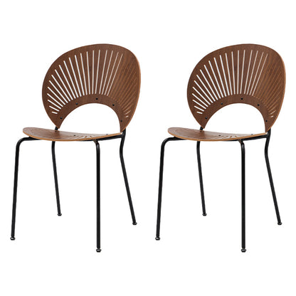 Industrial Dining Chair with Metal Legs Matte Finish Side Chair