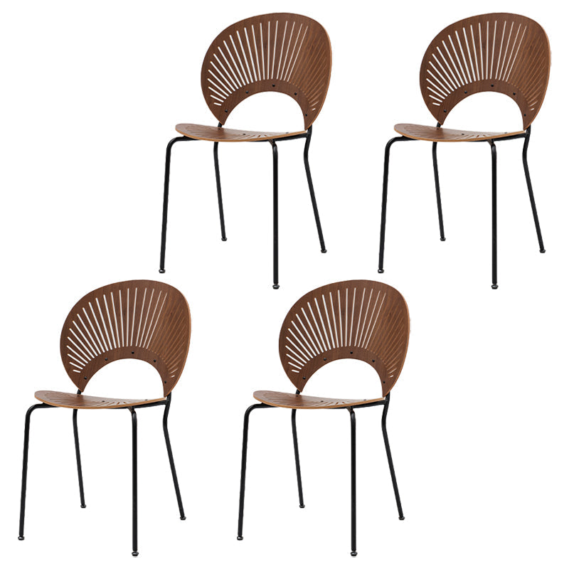 Industrial Dining Chair with Metal Legs Matte Finish Side Chair