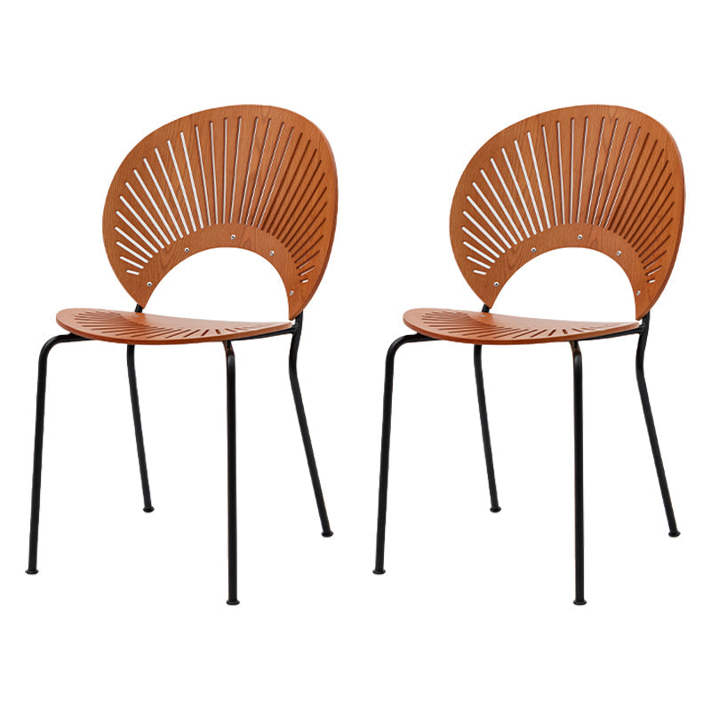 Industrial Dining Chair with Metal Legs Matte Finish Side Chair