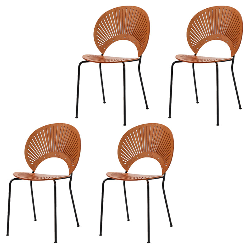 Industrial Dining Chair with Metal Legs Matte Finish Side Chair