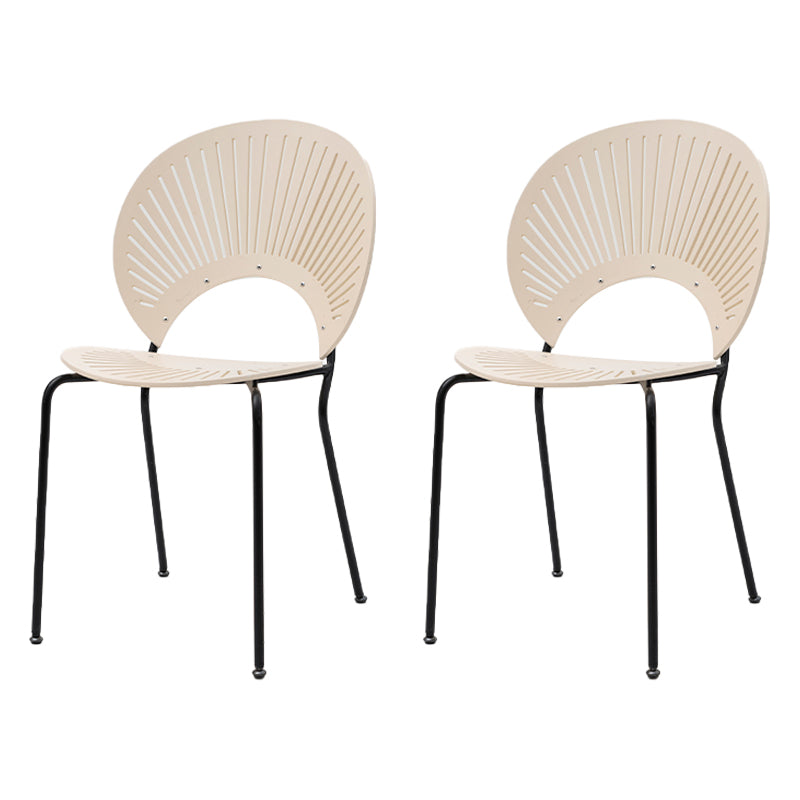 Industrial Dining Chair with Metal Legs Matte Finish Side Chair