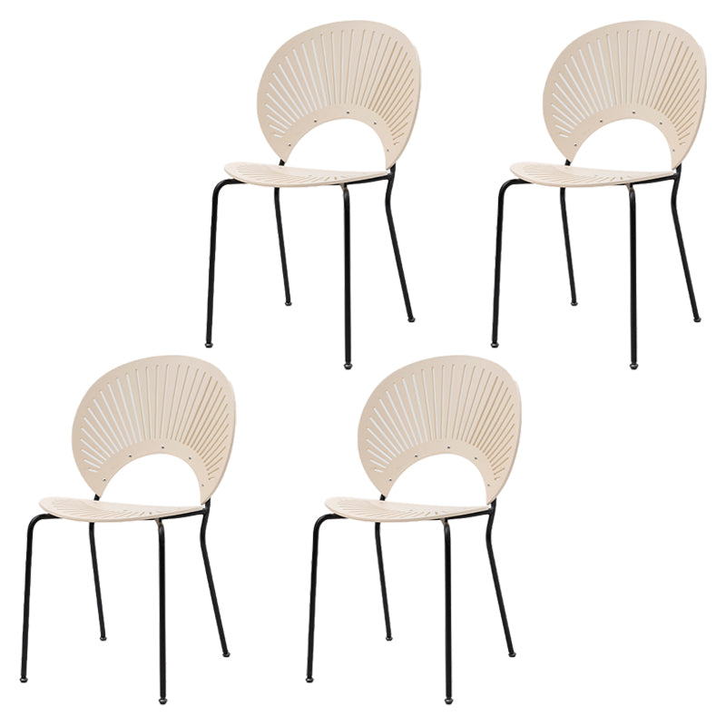 Industrial Dining Chair with Metal Legs Matte Finish Side Chair