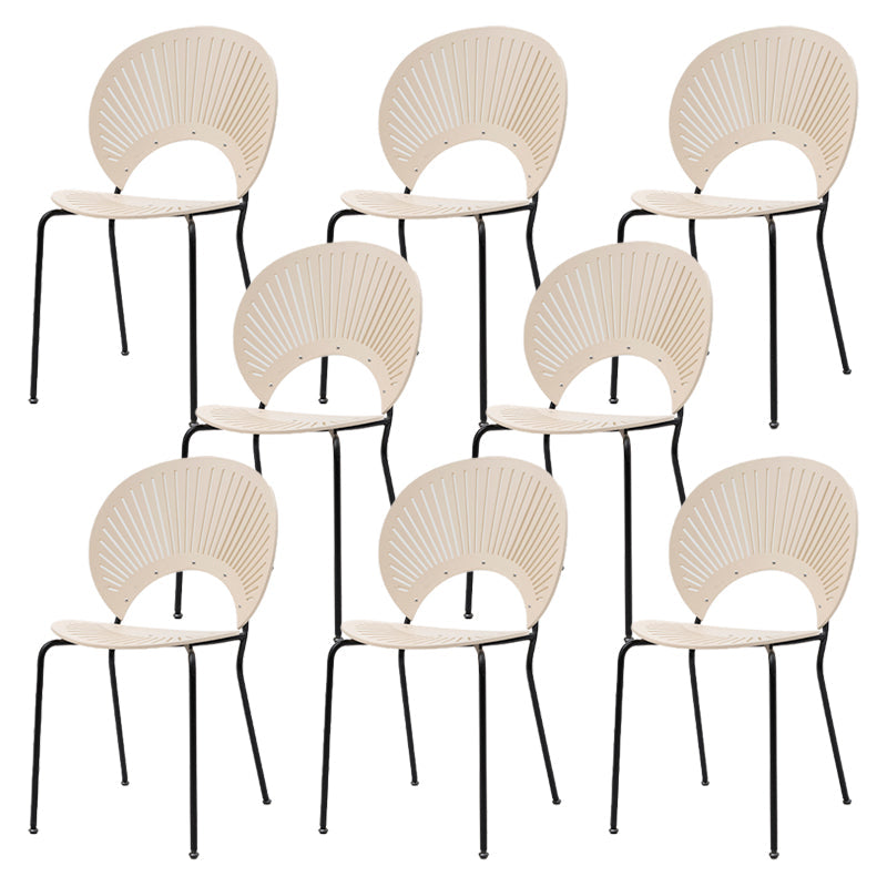 Industrial Dining Chair with Metal Legs Matte Finish Side Chair