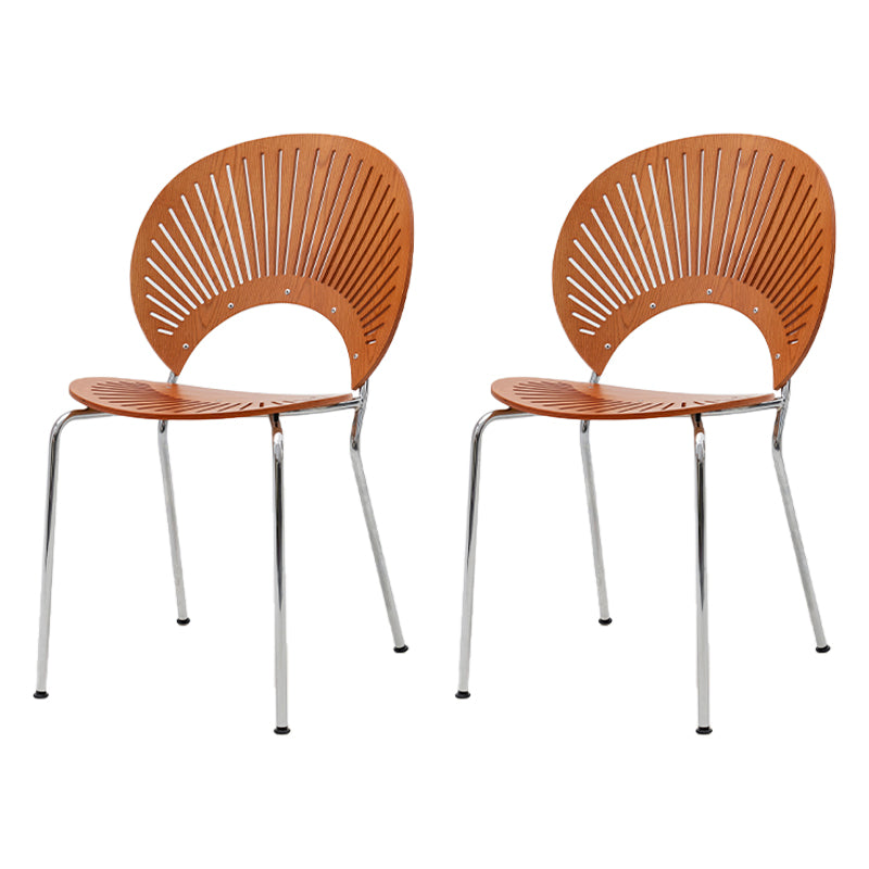 Industrial Dining Chair with Metal Legs Matte Finish Side Chair