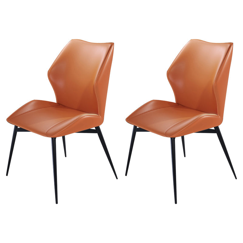 Wingback Armless Dining Chairs Modern Faux Leather Dining Side Chair