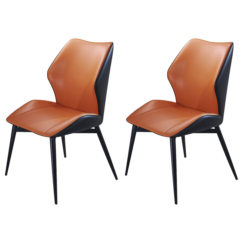 Wingback Armless Dining Chairs Modern Faux Leather Dining Side Chair
