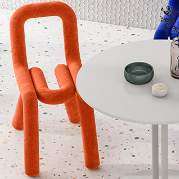 Modern Style Upholstered Dining Chair Open Back Dining Side Chair Orange 1 Piece Clearhalo 'Dining Chairs' 'Dining Tables & Seating' 'dining_chair' 'furn' 'furn_dining_chair' 'Furniture' 'Kitchen & Dining Furniture' 5923891