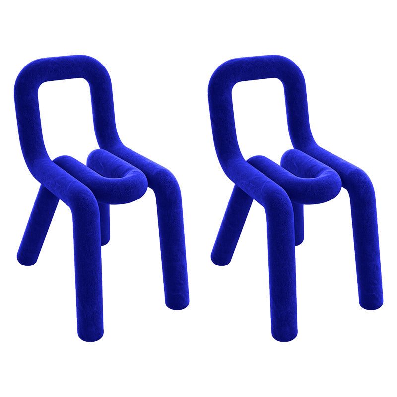 Modern Style Upholstered Dining Chair Open Back Dining Side Chair Blue 2 Piece Set Clearhalo 'Dining Chairs' 'Dining Tables & Seating' 'dining_chair' 'furn' 'furn_dining_chair' 'Furniture' 'Kitchen & Dining Furniture' 5923892