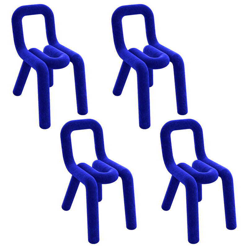 Modern Style Upholstered Dining Chair Open Back Dining Side Chair Blue 4 Piece Set Clearhalo 'Dining Chairs' 'Dining Tables & Seating' 'dining_chair' 'furn' 'furn_dining_chair' 'Furniture' 'Kitchen & Dining Furniture' 5923893