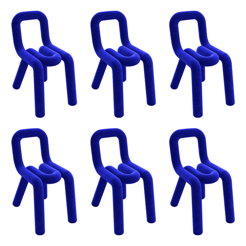 Modern Style Upholstered Dining Chair Open Back Dining Side Chair Blue 6 Piece Set Clearhalo 'Dining Chairs' 'Dining Tables & Seating' 'dining_chair' 'furn' 'furn_dining_chair' 'Furniture' 'Kitchen & Dining Furniture' 5923895