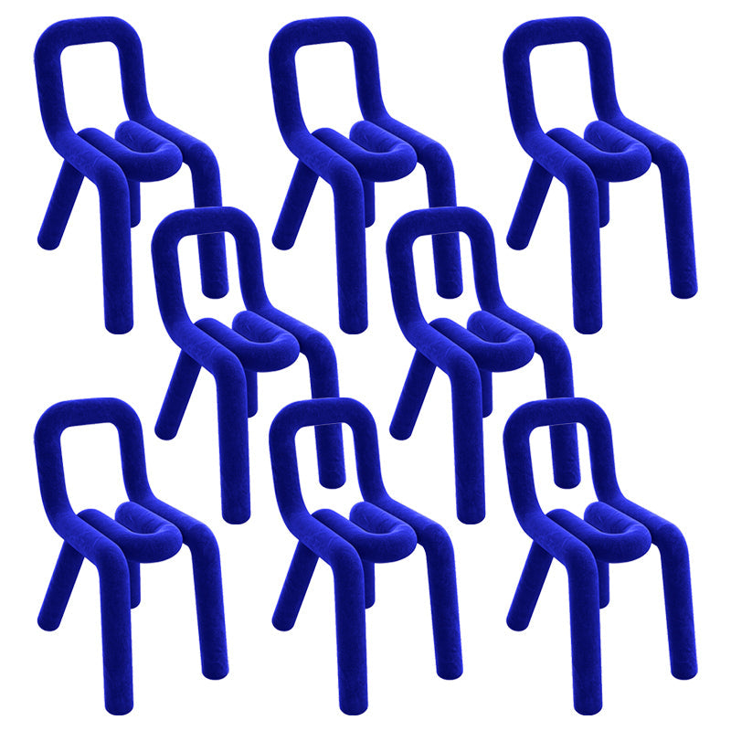 Modern Style Upholstered Dining Chair Open Back Dining Side Chair Blue 8 Piece Set Clearhalo 'Dining Chairs' 'Dining Tables & Seating' 'dining_chair' 'furn' 'furn_dining_chair' 'Furniture' 'Kitchen & Dining Furniture' 5923897