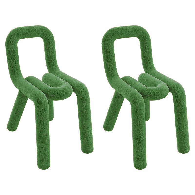 Modern Style Upholstered Dining Chair Open Back Dining Side Chair Green 2 Piece Set Clearhalo 'Dining Chairs' 'Dining Tables & Seating' 'dining_chair' 'furn' 'furn_dining_chair' 'Furniture' 'Kitchen & Dining Furniture' 5923902