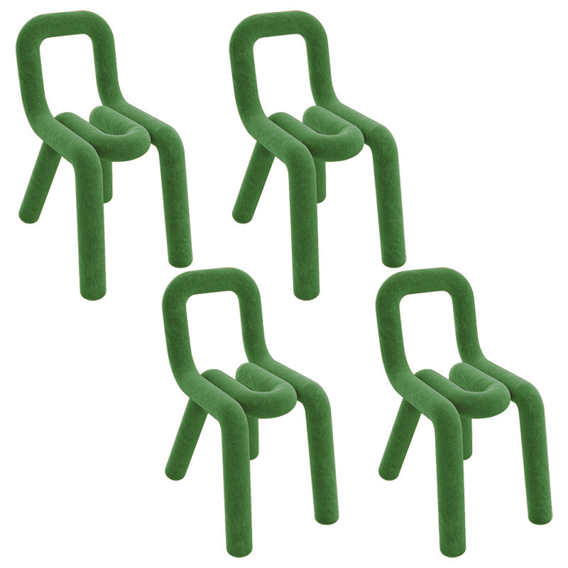 Modern Style Upholstered Dining Chair Open Back Dining Side Chair Green 4 Piece Set Clearhalo 'Dining Chairs' 'Dining Tables & Seating' 'dining_chair' 'furn' 'furn_dining_chair' 'Furniture' 'Kitchen & Dining Furniture' 5923904