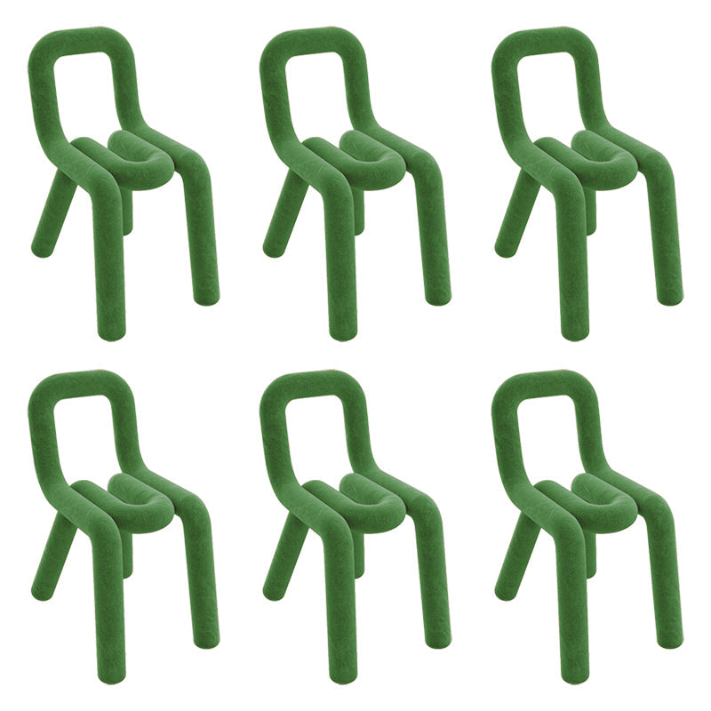 Modern Style Upholstered Dining Chair Open Back Dining Side Chair Green 6 Piece Set Clearhalo 'Dining Chairs' 'Dining Tables & Seating' 'dining_chair' 'furn' 'furn_dining_chair' 'Furniture' 'Kitchen & Dining Furniture' 5923906