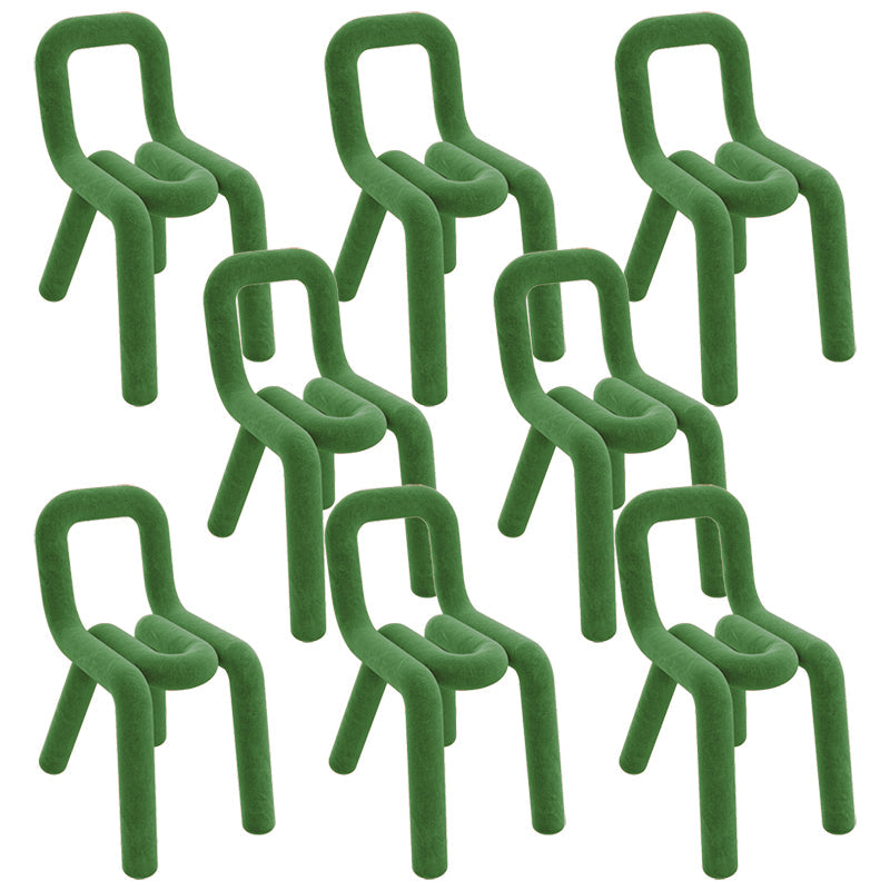 Modern Style Upholstered Dining Chair Open Back Dining Side Chair Green 8 Piece Set Clearhalo 'Dining Chairs' 'Dining Tables & Seating' 'dining_chair' 'furn' 'furn_dining_chair' 'Furniture' 'Kitchen & Dining Furniture' 5923908