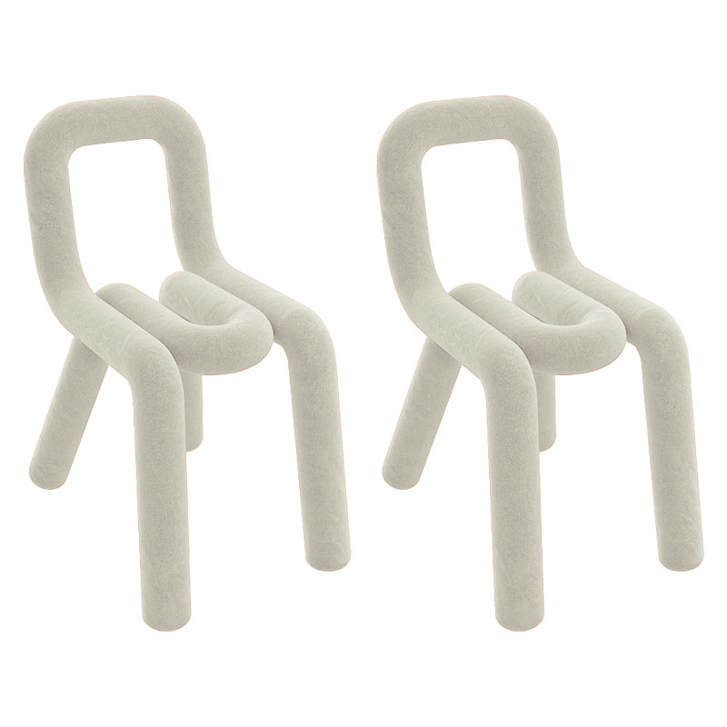 Modern Style Upholstered Dining Chair Open Back Dining Side Chair White 2 Piece Set Clearhalo 'Dining Chairs' 'Dining Tables & Seating' 'dining_chair' 'furn' 'furn_dining_chair' 'Furniture' 'Kitchen & Dining Furniture' 5923911