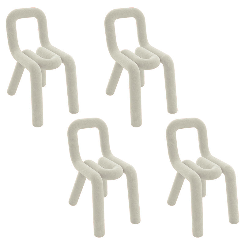 Modern Style Upholstered Dining Chair Open Back Dining Side Chair White 4 Piece Set Clearhalo 'Dining Chairs' 'Dining Tables & Seating' 'dining_chair' 'furn' 'furn_dining_chair' 'Furniture' 'Kitchen & Dining Furniture' 5923914