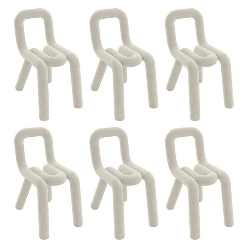 Modern Style Upholstered Dining Chair Open Back Dining Side Chair White 6 Piece Set Clearhalo 'Dining Chairs' 'Dining Tables & Seating' 'dining_chair' 'furn' 'furn_dining_chair' 'Furniture' 'Kitchen & Dining Furniture' 5923915