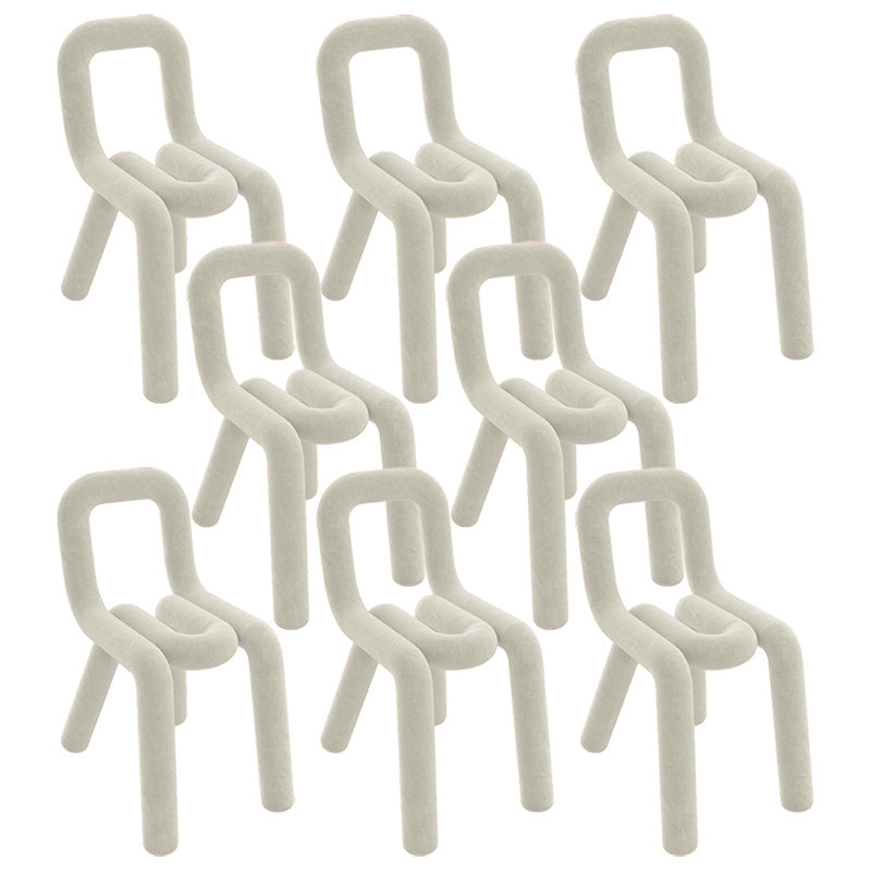 Modern Style Upholstered Dining Chair Open Back Dining Side Chair White 8 Piece Set Clearhalo 'Dining Chairs' 'Dining Tables & Seating' 'dining_chair' 'furn' 'furn_dining_chair' 'Furniture' 'Kitchen & Dining Furniture' 5923917