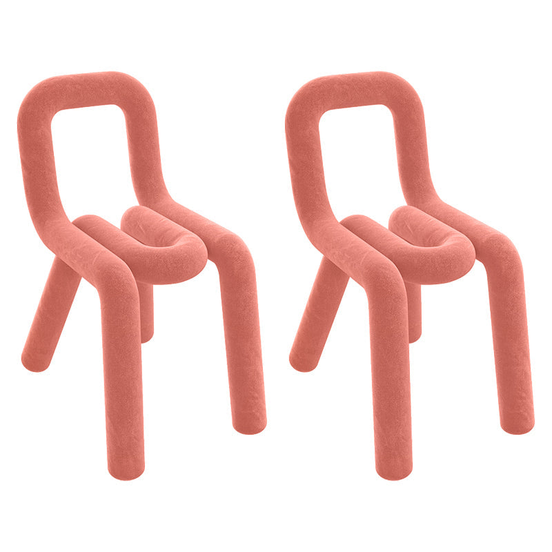 Modern Style Upholstered Dining Chair Open Back Dining Side Chair Red 2 Piece Set Clearhalo 'Dining Chairs' 'Dining Tables & Seating' 'dining_chair' 'furn' 'furn_dining_chair' 'Furniture' 'Kitchen & Dining Furniture' 5923919