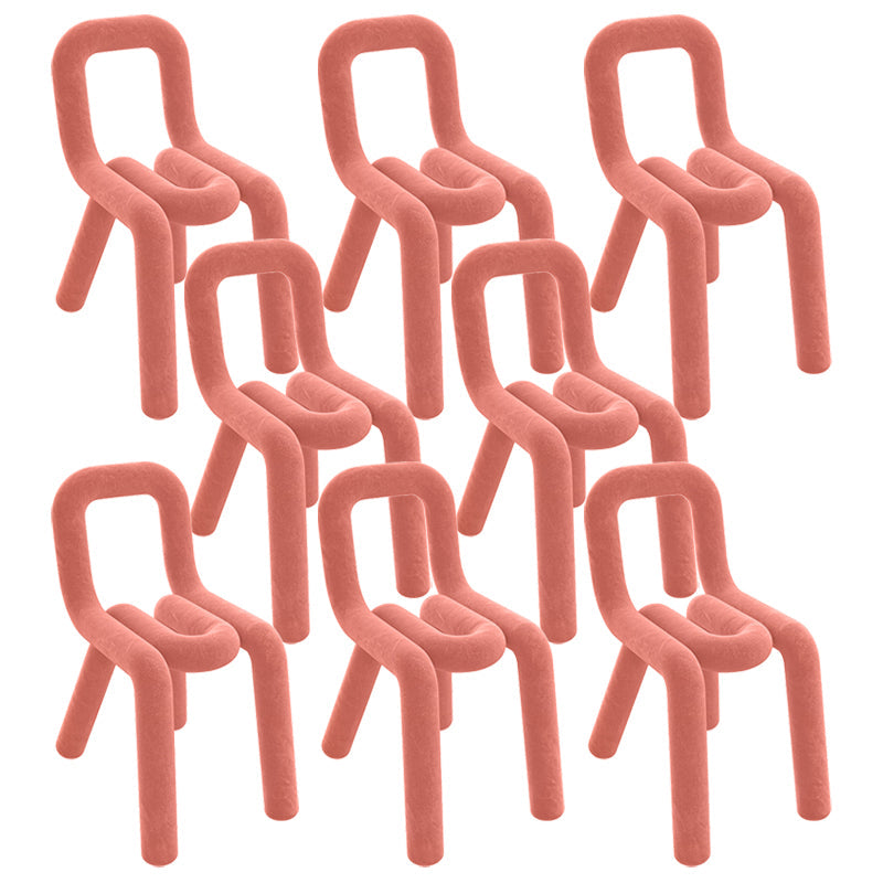 Modern Style Upholstered Dining Chair Open Back Dining Side Chair Red 8 Piece Set Clearhalo 'Dining Chairs' 'Dining Tables & Seating' 'dining_chair' 'furn' 'furn_dining_chair' 'Furniture' 'Kitchen & Dining Furniture' 5923922