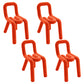 Modern Style Upholstered Dining Chair Open Back Dining Side Chair Orange 4 Piece Set Clearhalo 'Dining Chairs' 'Dining Tables & Seating' 'dining_chair' 'furn' 'furn_dining_chair' 'Furniture' 'Kitchen & Dining Furniture' 5923924