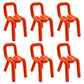 Modern Style Upholstered Dining Chair Open Back Dining Side Chair Orange 6 Piece Set Clearhalo 'Dining Chairs' 'Dining Tables & Seating' 'dining_chair' 'furn' 'furn_dining_chair' 'Furniture' 'Kitchen & Dining Furniture' 5923925