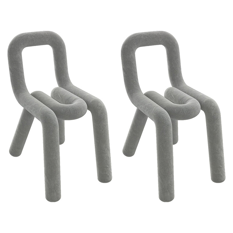 Modern Style Upholstered Dining Chair Open Back Dining Side Chair Grey 2 Piece Set Clearhalo 'Dining Chairs' 'Dining Tables & Seating' 'dining_chair' 'furn' 'furn_dining_chair' 'Furniture' 'Kitchen & Dining Furniture' 5923928