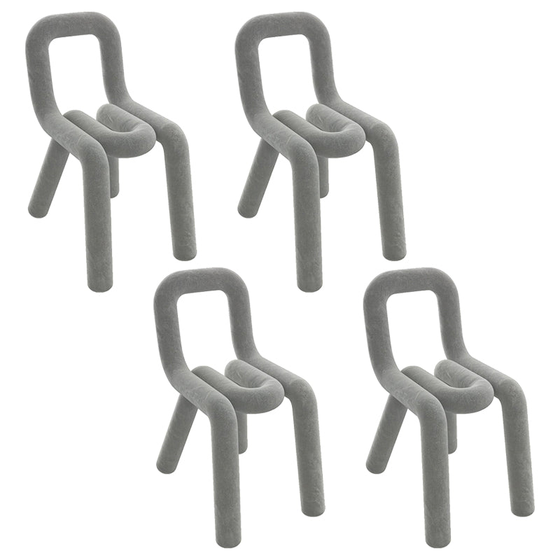Modern Style Upholstered Dining Chair Open Back Dining Side Chair Grey 4 Piece Set Clearhalo 'Dining Chairs' 'Dining Tables & Seating' 'dining_chair' 'furn' 'furn_dining_chair' 'Furniture' 'Kitchen & Dining Furniture' 5923929
