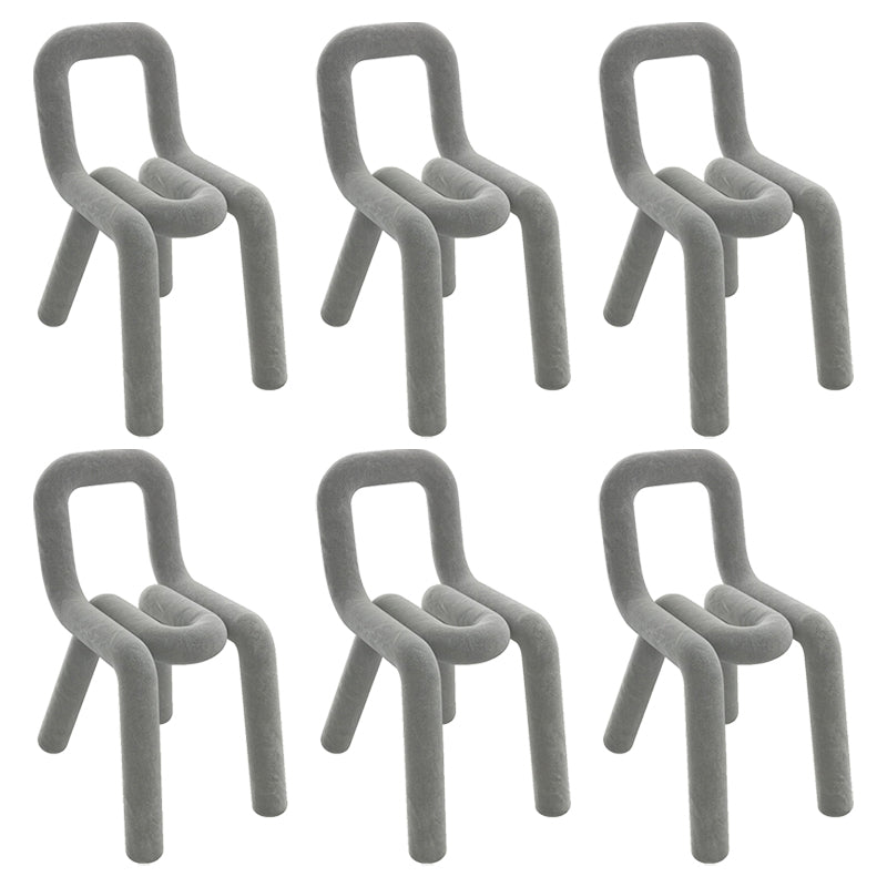 Modern Style Upholstered Dining Chair Open Back Dining Side Chair Grey 6 Piece Set Clearhalo 'Dining Chairs' 'Dining Tables & Seating' 'dining_chair' 'furn' 'furn_dining_chair' 'Furniture' 'Kitchen & Dining Furniture' 5923930