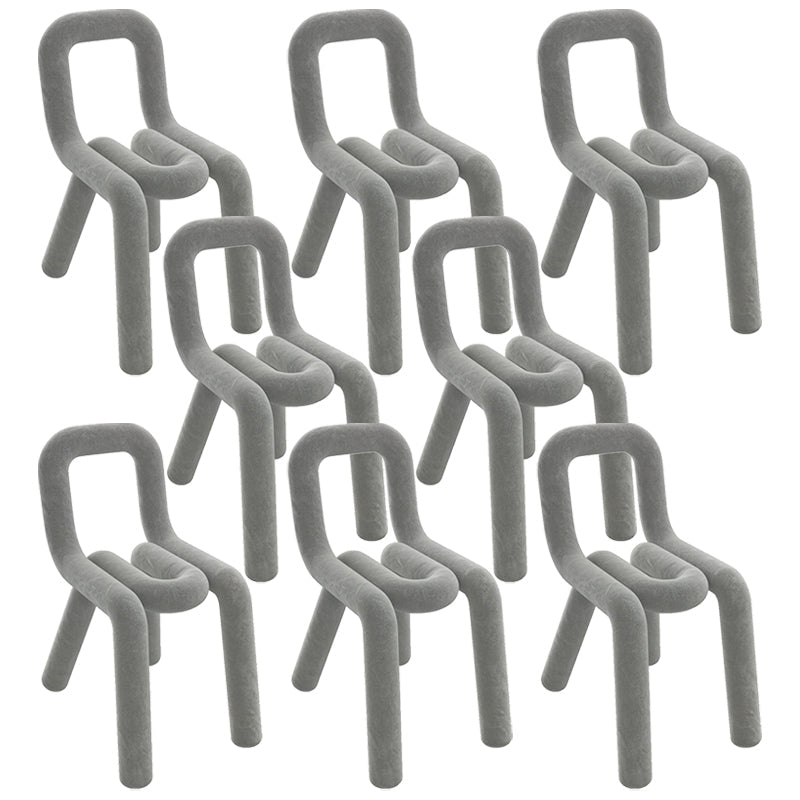 Modern Style Upholstered Dining Chair Open Back Dining Side Chair Grey 8 Piece Set Clearhalo 'Dining Chairs' 'Dining Tables & Seating' 'dining_chair' 'furn' 'furn_dining_chair' 'Furniture' 'Kitchen & Dining Furniture' 5923931