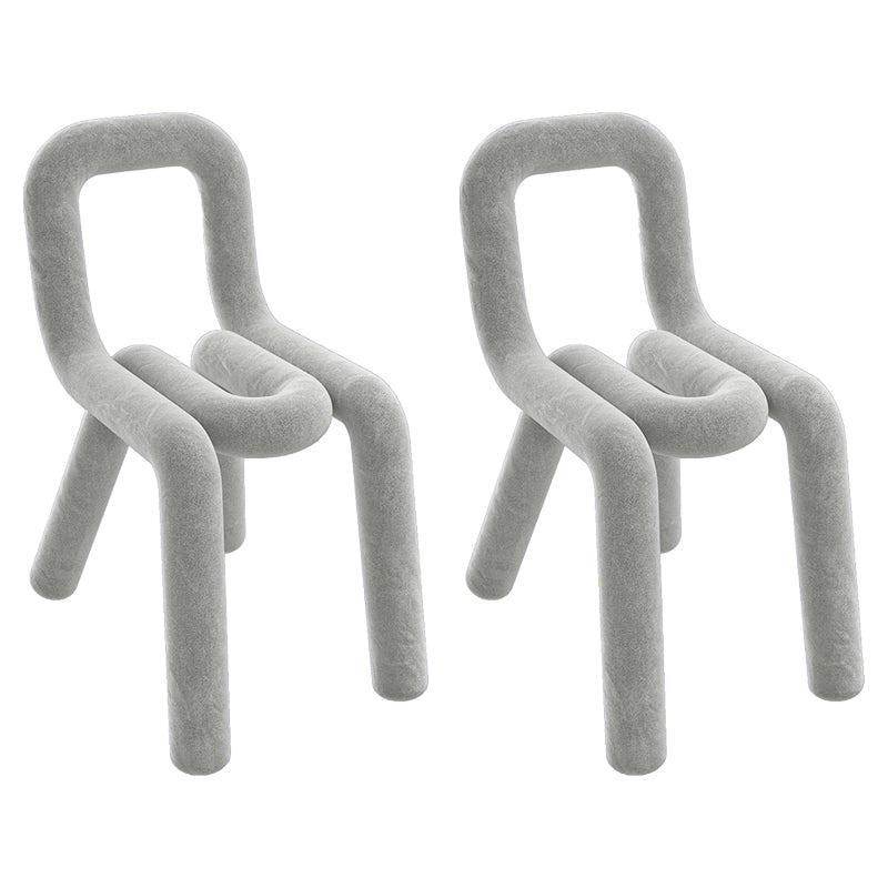 Modern Style Upholstered Dining Chair Open Back Dining Side Chair Light Gray 2 Piece Set Clearhalo 'Dining Chairs' 'Dining Tables & Seating' 'dining_chair' 'furn' 'furn_dining_chair' 'Furniture' 'Kitchen & Dining Furniture' 5923932