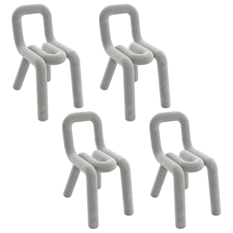 Modern Style Upholstered Dining Chair Open Back Dining Side Chair Light Gray 4 Piece Set Clearhalo 'Dining Chairs' 'Dining Tables & Seating' 'dining_chair' 'furn' 'furn_dining_chair' 'Furniture' 'Kitchen & Dining Furniture' 5923933