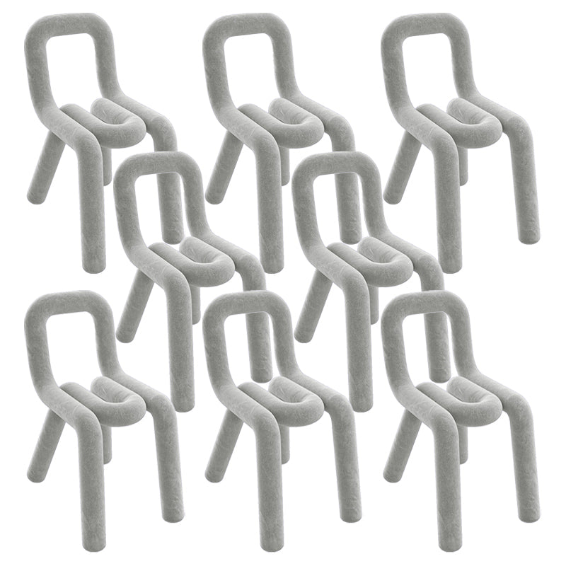 Modern Style Upholstered Dining Chair Open Back Dining Side Chair Light Gray 8 Piece Set Clearhalo 'Dining Chairs' 'Dining Tables & Seating' 'dining_chair' 'furn' 'furn_dining_chair' 'Furniture' 'Kitchen & Dining Furniture' 5923935