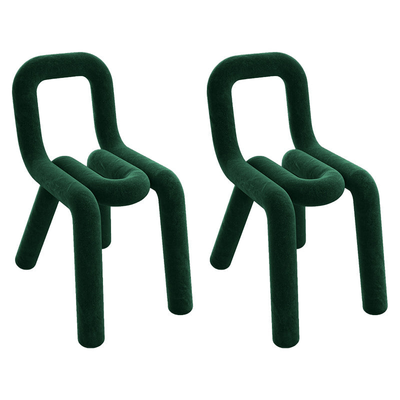 Modern Style Upholstered Dining Chair Open Back Dining Side Chair Blackish Green 2 Piece Set Clearhalo 'Dining Chairs' 'Dining Tables & Seating' 'dining_chair' 'furn' 'furn_dining_chair' 'Furniture' 'Kitchen & Dining Furniture' 5923937