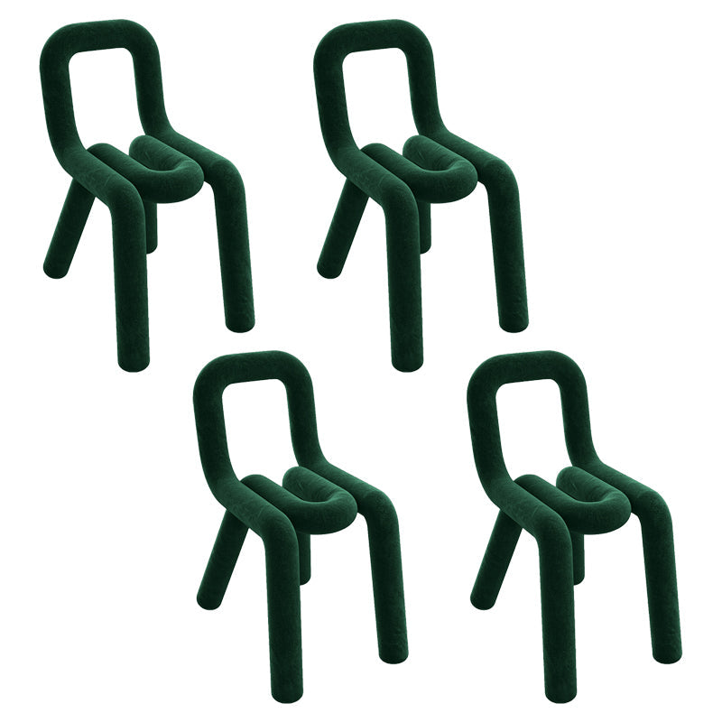 Modern Style Upholstered Dining Chair Open Back Dining Side Chair Blackish Green 4 Piece Set Clearhalo 'Dining Chairs' 'Dining Tables & Seating' 'dining_chair' 'furn' 'furn_dining_chair' 'Furniture' 'Kitchen & Dining Furniture' 5923938