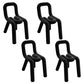 Modern Style Upholstered Dining Chair Open Back Dining Side Chair Black 4 Piece Set Clearhalo 'Dining Chairs' 'Dining Tables & Seating' 'dining_chair' 'furn' 'furn_dining_chair' 'Furniture' 'Kitchen & Dining Furniture' 5923943
