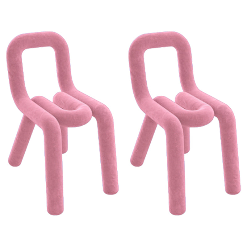 Modern Style Upholstered Dining Chair Open Back Dining Side Chair Pink 2 Piece Set Clearhalo 'Dining Chairs' 'Dining Tables & Seating' 'dining_chair' 'furn' 'furn_dining_chair' 'Furniture' 'Kitchen & Dining Furniture' 5923947