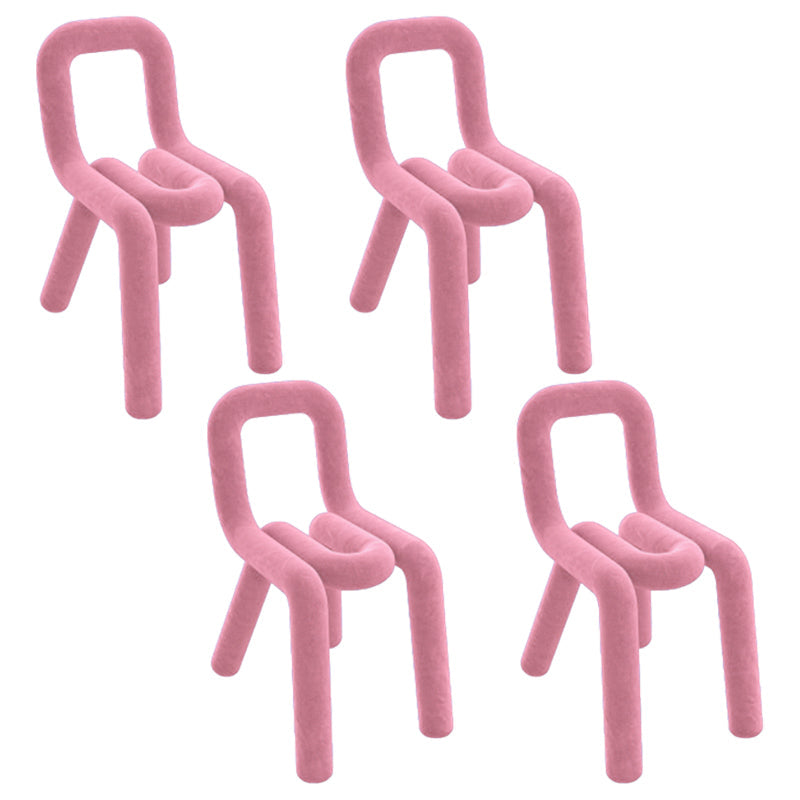 Modern Style Upholstered Dining Chair Open Back Dining Side Chair Pink 4 Piece Set Clearhalo 'Dining Chairs' 'Dining Tables & Seating' 'dining_chair' 'furn' 'furn_dining_chair' 'Furniture' 'Kitchen & Dining Furniture' 5923948