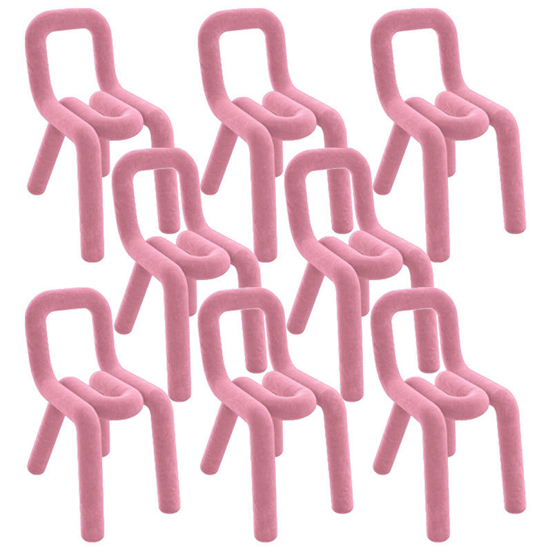 Modern Style Upholstered Dining Chair Open Back Dining Side Chair Pink 8 Piece Set Clearhalo 'Dining Chairs' 'Dining Tables & Seating' 'dining_chair' 'furn' 'furn_dining_chair' 'Furniture' 'Kitchen & Dining Furniture' 5923950