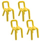 Modern Style Upholstered Dining Chair Open Back Dining Side Chair Yellow 4 Piece Set Clearhalo 'Dining Chairs' 'Dining Tables & Seating' 'dining_chair' 'furn' 'furn_dining_chair' 'Furniture' 'Kitchen & Dining Furniture' 5923953