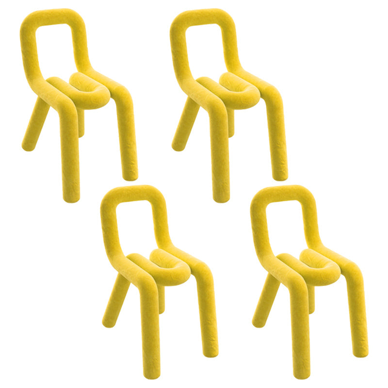 Modern Style Upholstered Dining Chair Open Back Dining Side Chair Yellow 4 Piece Set Clearhalo 'Dining Chairs' 'Dining Tables & Seating' 'dining_chair' 'furn' 'furn_dining_chair' 'Furniture' 'Kitchen & Dining Furniture' 5923953