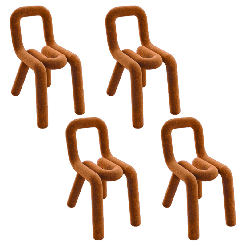 Modern Style Upholstered Dining Chair Open Back Dining Side Chair Brown 4 Piece Set Clearhalo 'Dining Chairs' 'Dining Tables & Seating' 'dining_chair' 'furn' 'furn_dining_chair' 'Furniture' 'Kitchen & Dining Furniture' 5923958