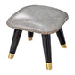 Potte-pied glamour Ottoman en cuir authentique rembourré garniture carrée ottoman
