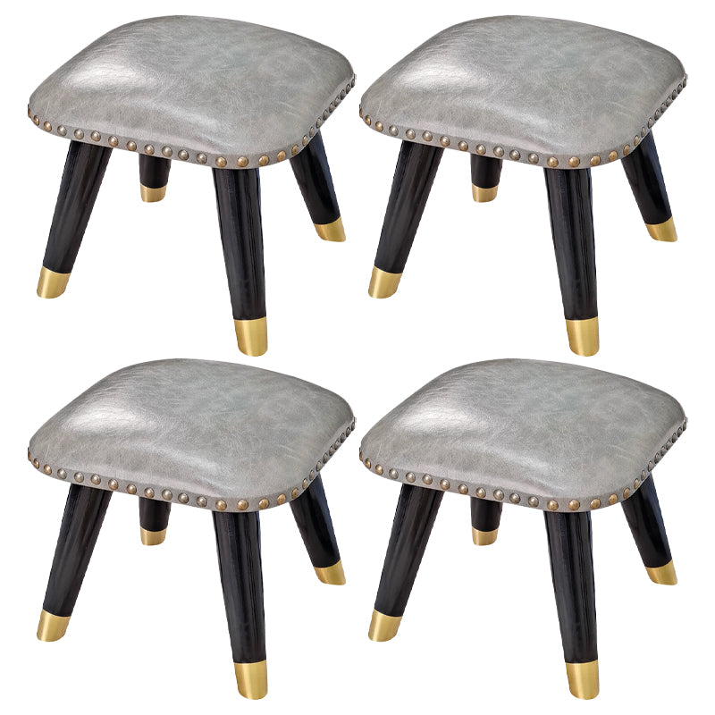 Potte-pied glamour Ottoman en cuir authentique rembourré garniture carrée ottoman