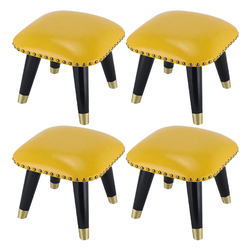 Potte-pied glamour Ottoman en cuir authentique rembourré garniture carrée ottoman